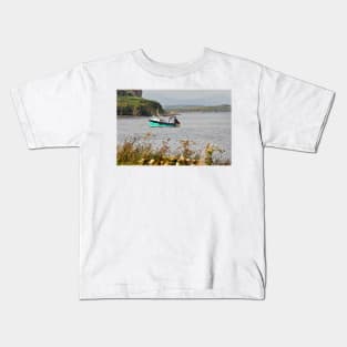 Moored fishing boat at Portnalong -  Isle of Skye, Scotland Kids T-Shirt